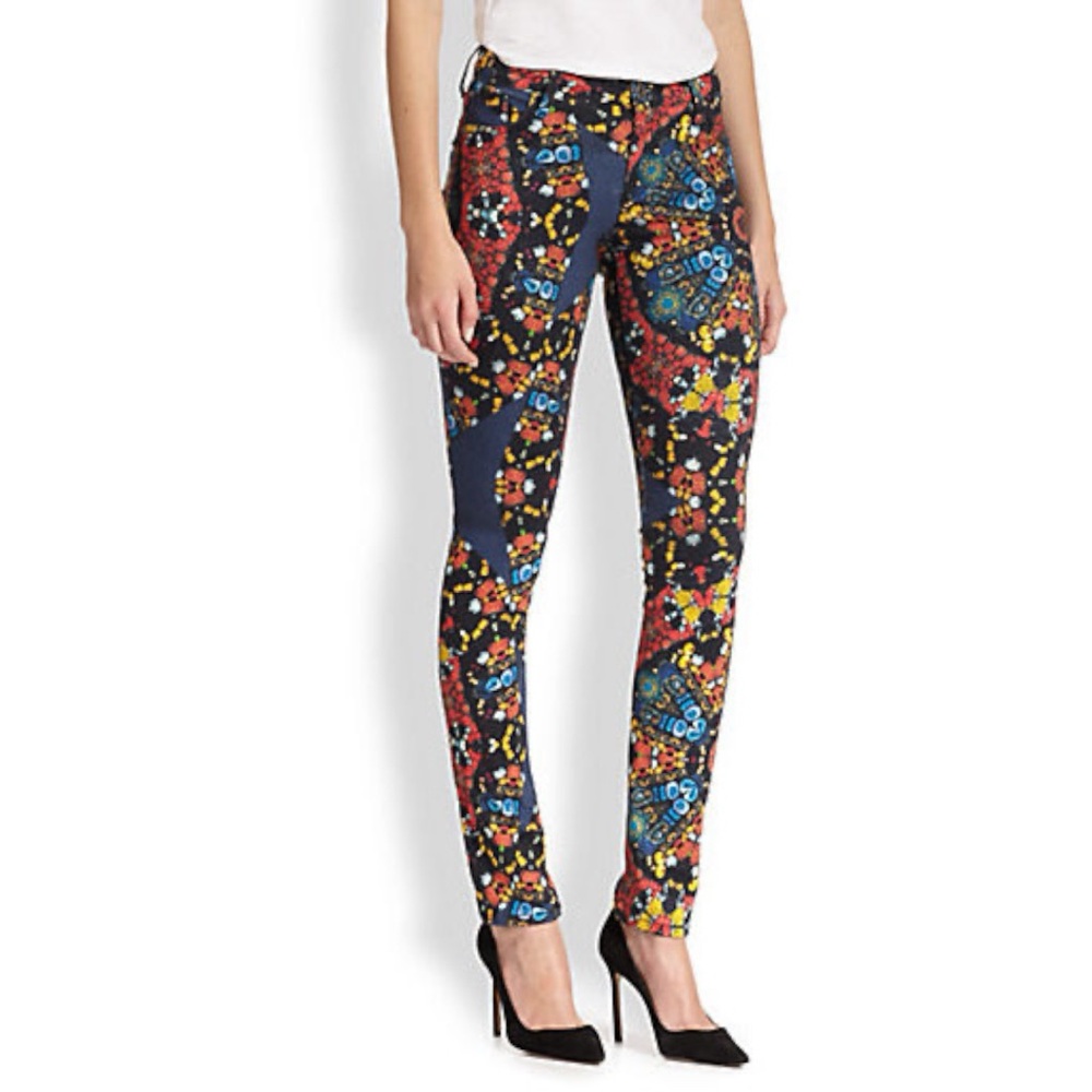 Alice + Olivia jewel print skinny jeans